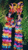 Carmallina and Peppi the Carnivale stiltwalkers